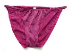Victoria's Secret String Bikini Panty Pink Shimmer Stretch Ring S M L XL 2XL