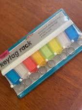 Assorted Colors KeyTag Rack - set of 8 - NEW