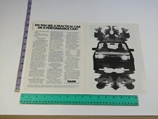 1-page Clipping - car as Rorschach test photo SAAB Print Ad 80's 1983