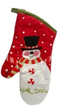 Snowman Christmas Oven Mitt Adorable Snowman Think Snow Pattern Kay Dee