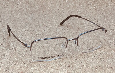 Silver Dollar Pure Titanium Demo Rectangular Eyeglasses Half Rim Durango Series