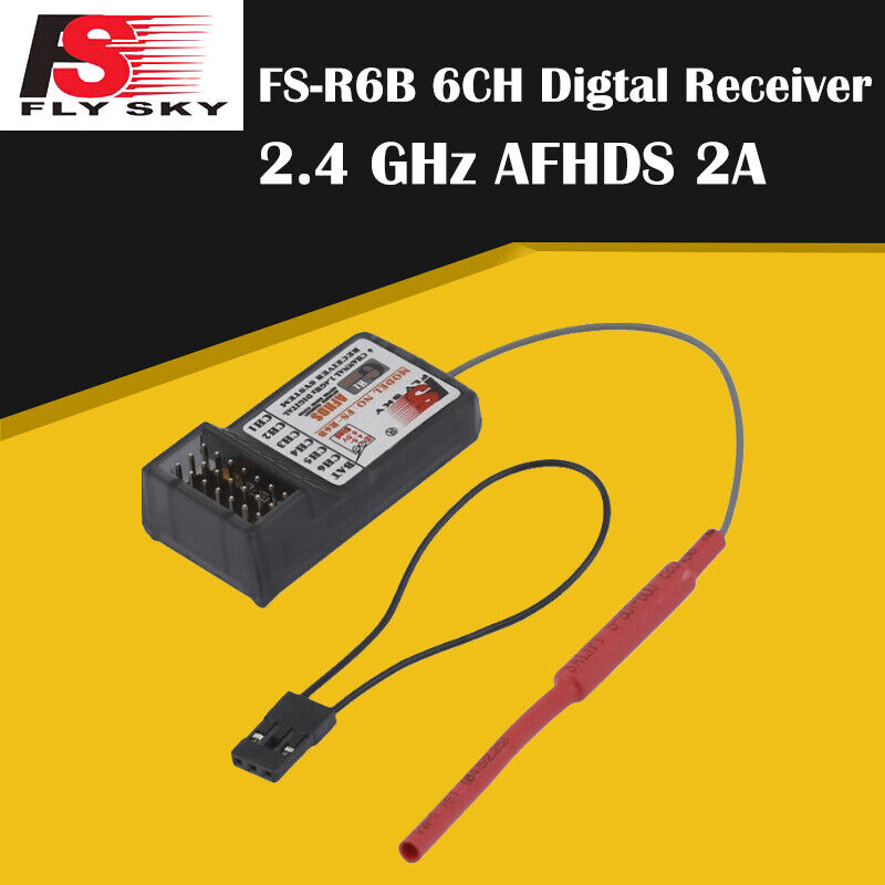 FlySky FS-R6B 2.4Ghz 6CH R6B Receiver For FlySky TH9X FS-CT6B FS-T6 Transmitte