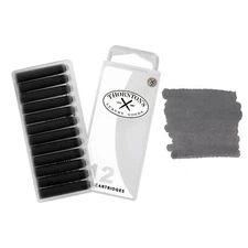 12 Thornton's Short Standard Fountain Pen Ink Cartridges Dokumental Black Ink