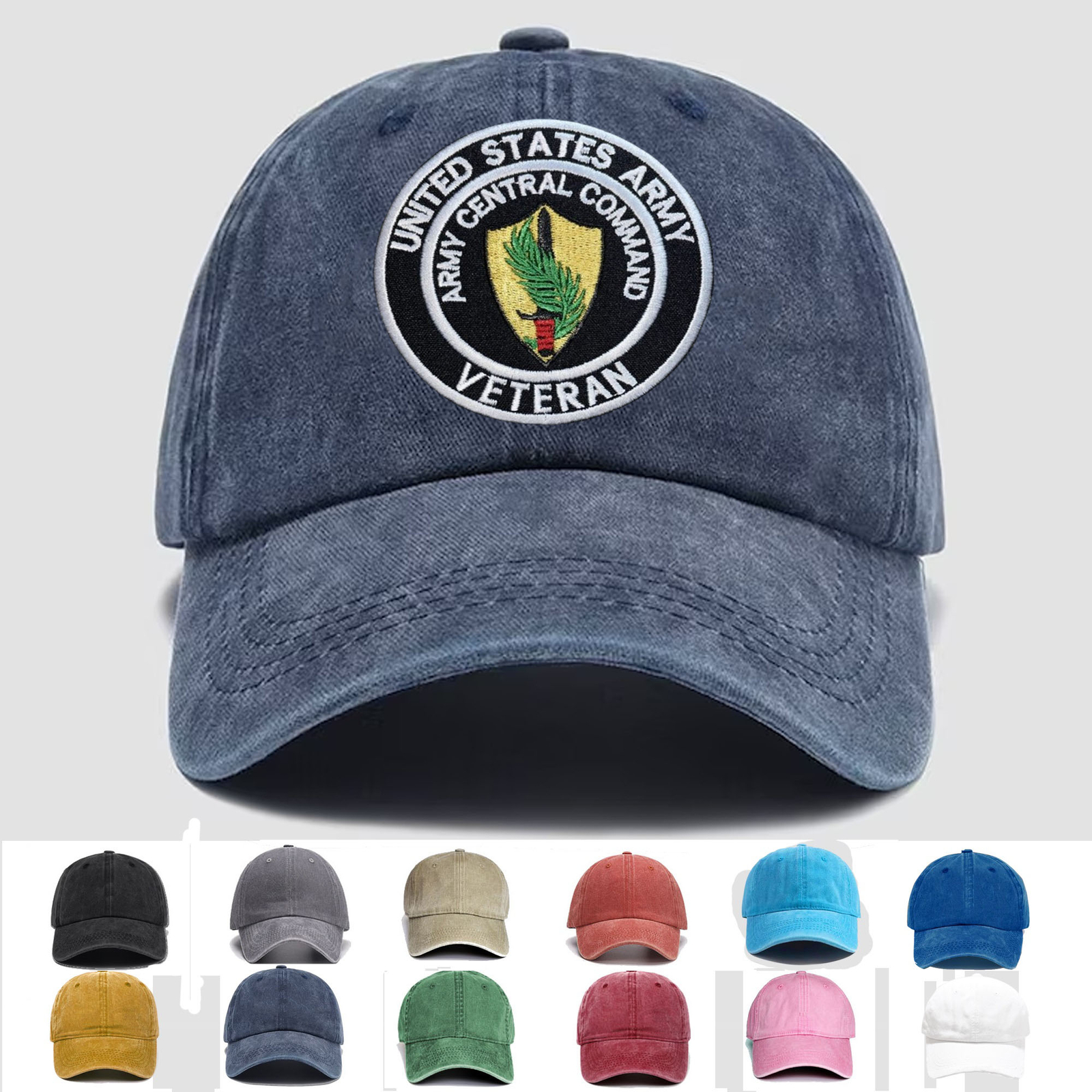 Custom Embroidered Hat Army Central Command Veteran, Veteran Cap, Trucker Hat