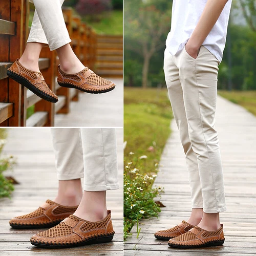 Herren Halbschuhe Slip on Sommer Loafer Slipper Mokassin Hausschuh Fahrschuhe - Bild 24 von 28