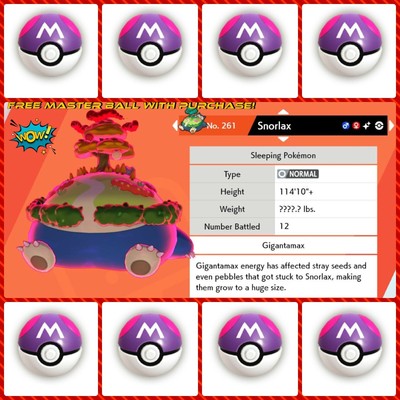 Shiny 6iv Gmax Snorlax Pokemon Sword And Shield Quick Delivery Ebay