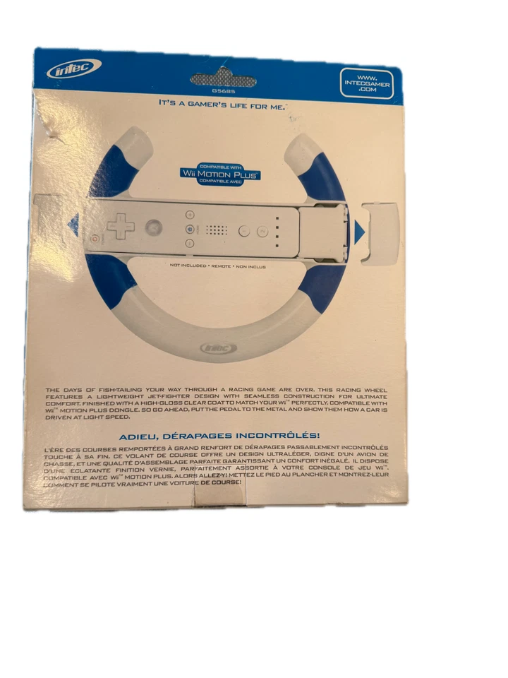 Nintendo Wii Intec Racing Wheel, Blue and White - Image 2 of 3