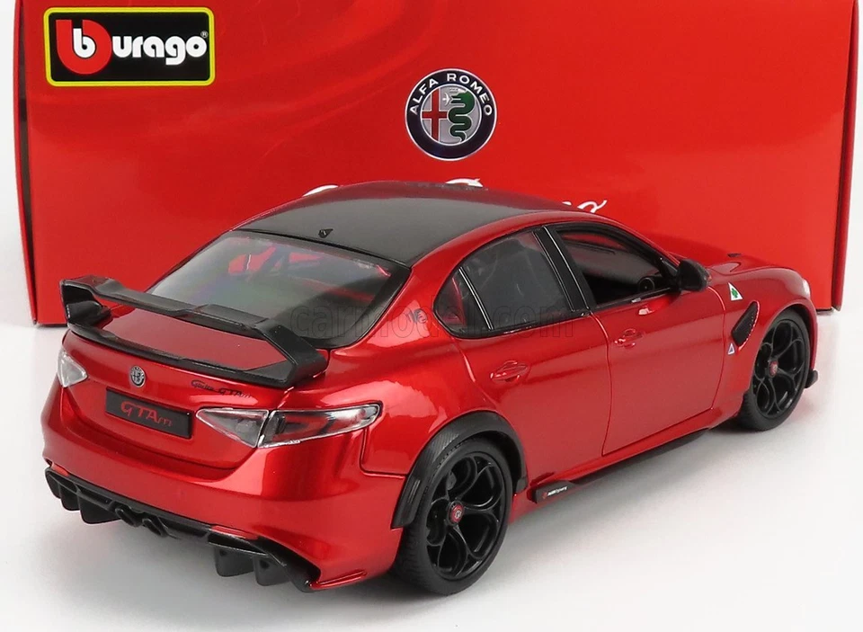 MODELLINO AUTO STATICO BURAGO ALFA ROMEO GIULIA GTAM 2020 ROSSO GTA SCALA 1/18 - Immagine 2 di 4