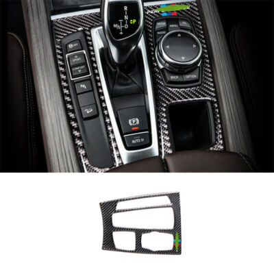 For BMW X5 X6 2014-2018 Real Carbon Fiber Central Console Gear Shift Frame Trim