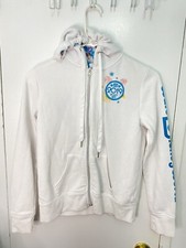 2019 WALT DISNEY WORLD FRONT ZIPPER WHITE HOODED SWEATER, SIZE XS