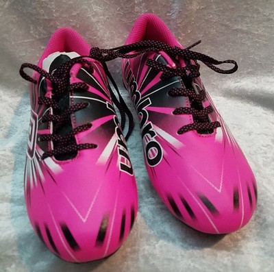 Umbro Arturo 3.0 FG Size 4 Girls Soccer Cleats Lace Up Pink Black White  