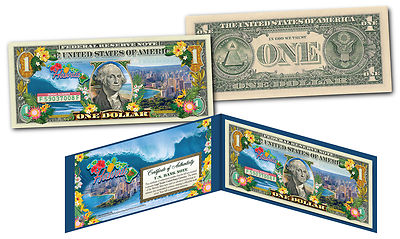 HAWAII State $1 Bill OFFICIAL Legal Tender U.S. One-Dollar Currency Color