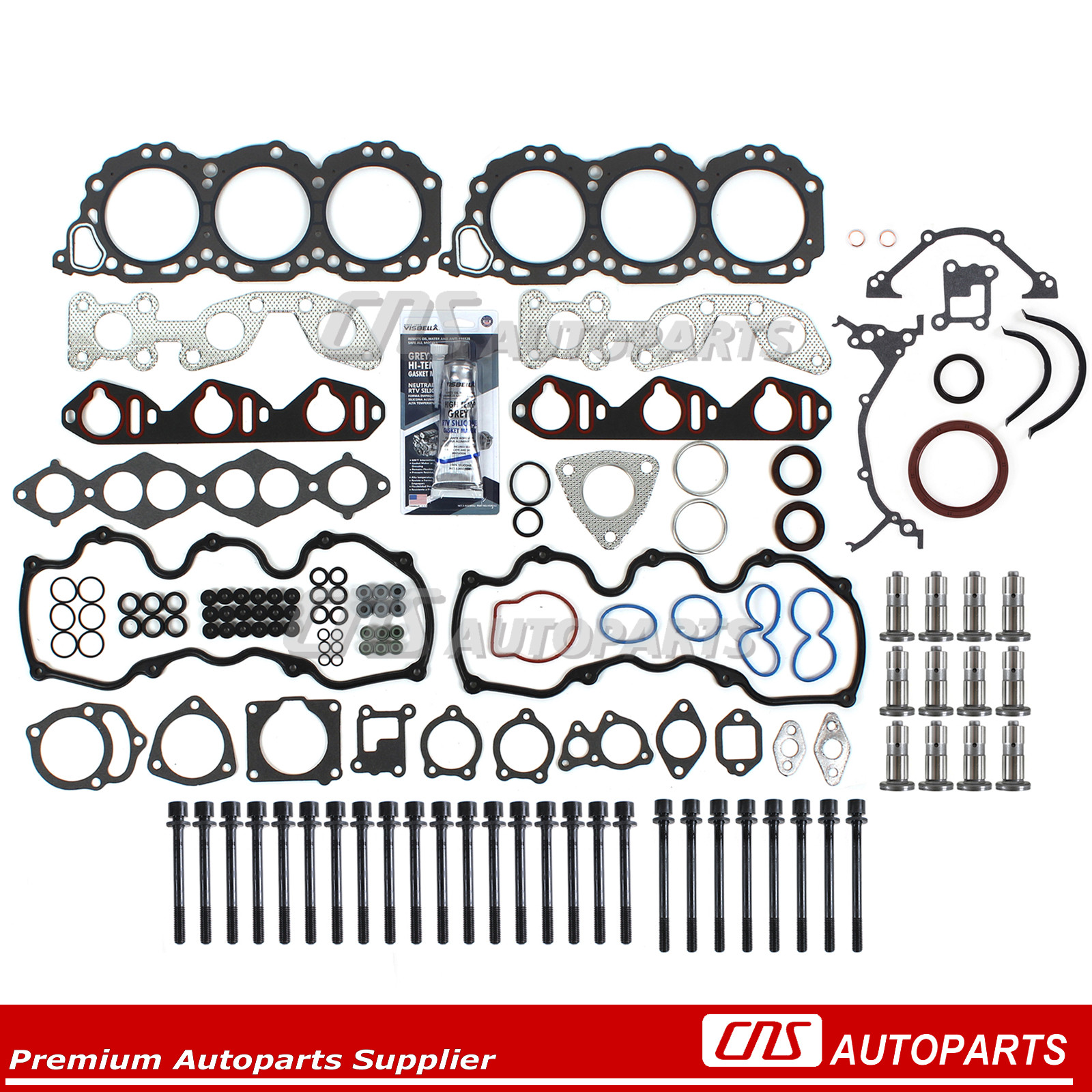 Fits 9604 3.3L NISSAN MERCURY FULL GASKET SET HEAD BOLTS LIFTER VG33E