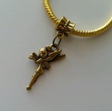 Fairytale Tinker Bell Dangle Charm Bronze Gold Tone European Bracelet Us