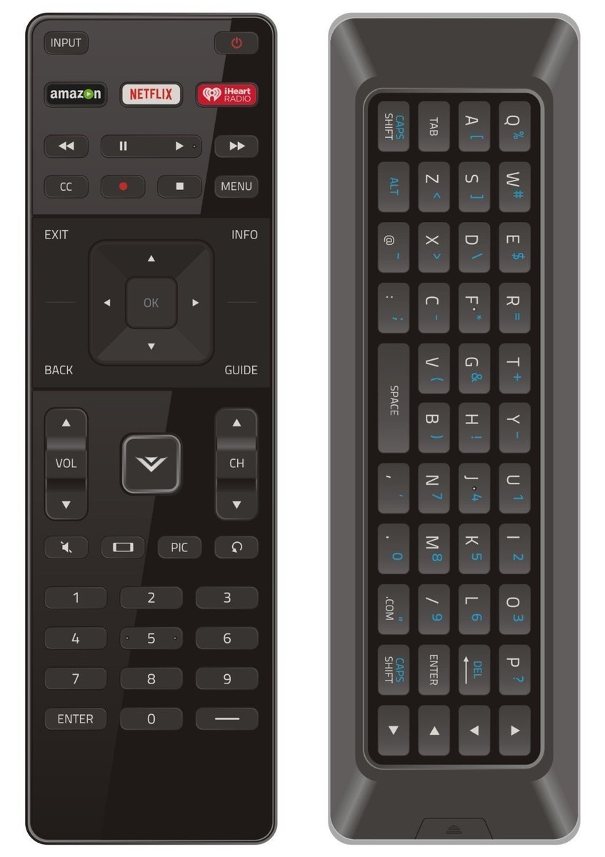 XRT500 Backlit Remote For VIZIO Smart TVs - Replacement With Keyboard