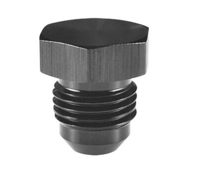 Motorsport AN8 Aluminum Male Flare Blanking Plug Black Anodized