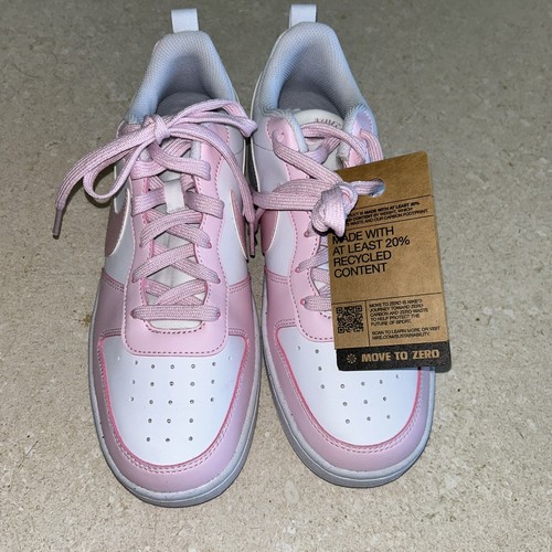Nuove scarpe con lacci scintillanti rosa bambina 7 Nike Borough Low Recraft donna 8,5 - Foto 2 di 4