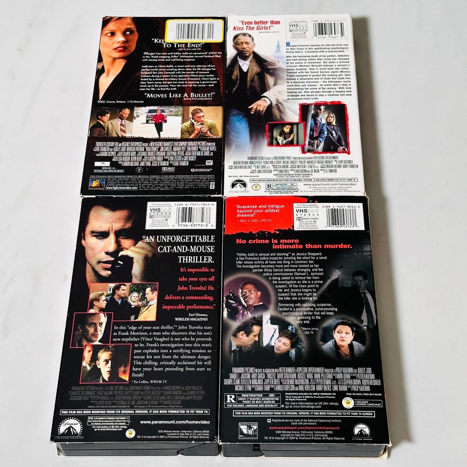 VHS - Lot of 4 Thriller - High Crimes - Disturbance - Twisted - Along Spider - Image 3 of 4