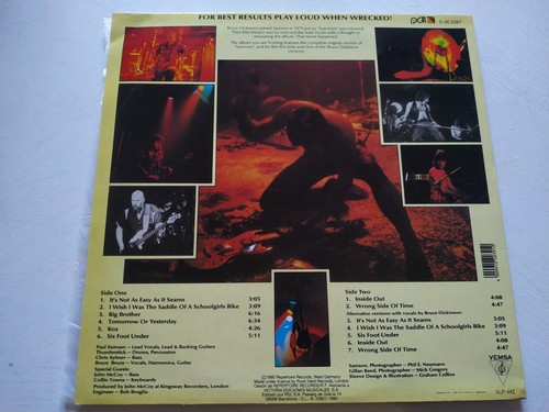 Samson Survivors Bruce Dickinson 1990 VLP-442 - LP Vinilo 12" VG/VG - Photo 5 sur 7