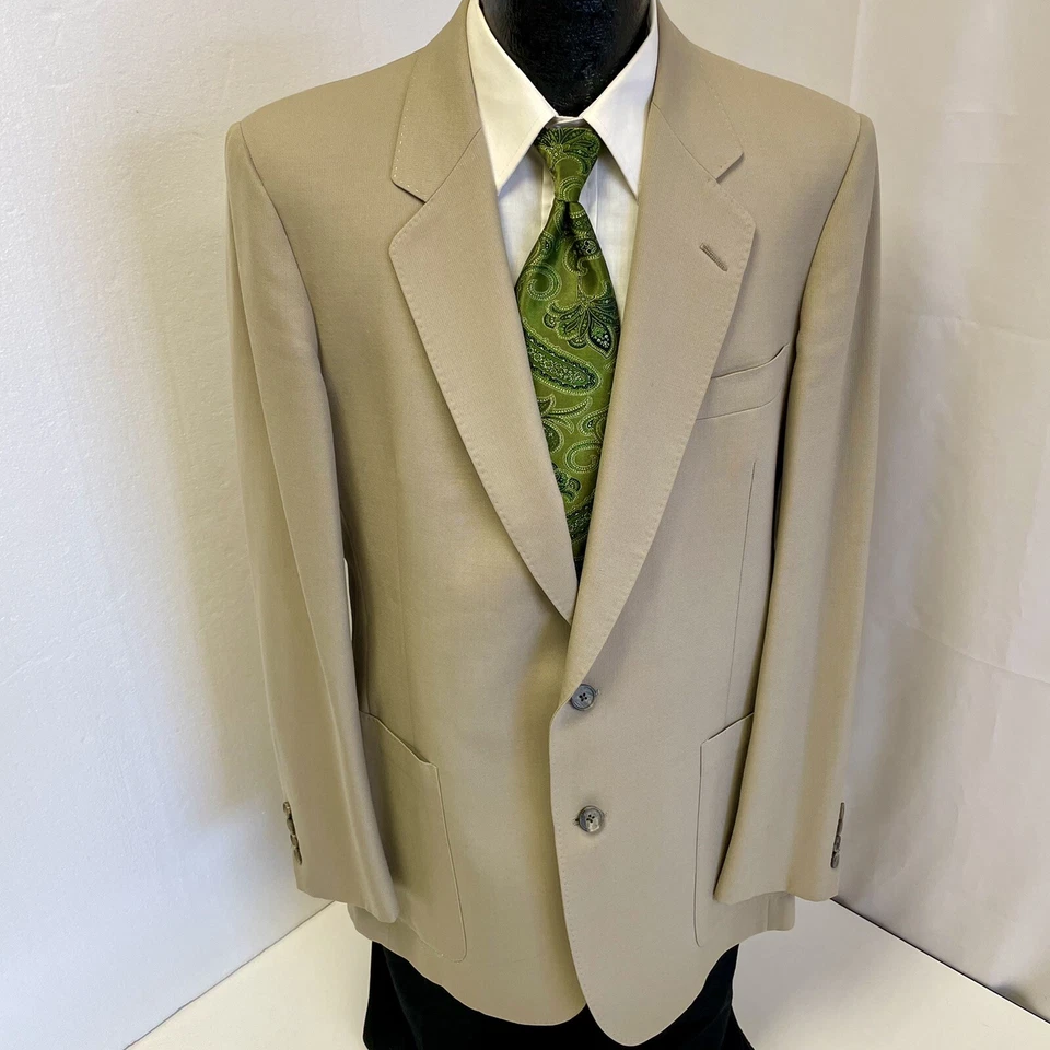 Traje Rockabilly De Colección Christian Dior A MEDIDA Hombres Beige Gabardina 42 L Pantalones 38/31 Foto 2 de 4