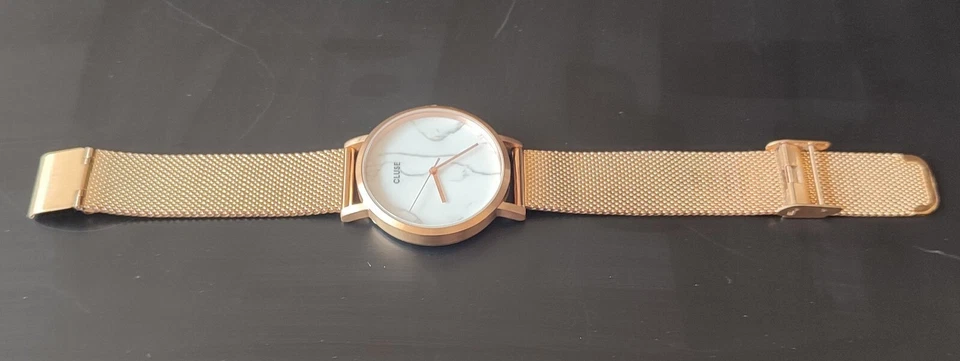 Reloj CLUSE CL40107 Damas La Roche Petite Blanco Mármol Oro Rosa Malla  Foto 2 de 2
