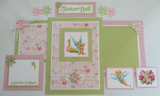 Premade Disney Scrapbook Page/Mat Set - HANDMADE Tinkerbell Set 12pcs.  16