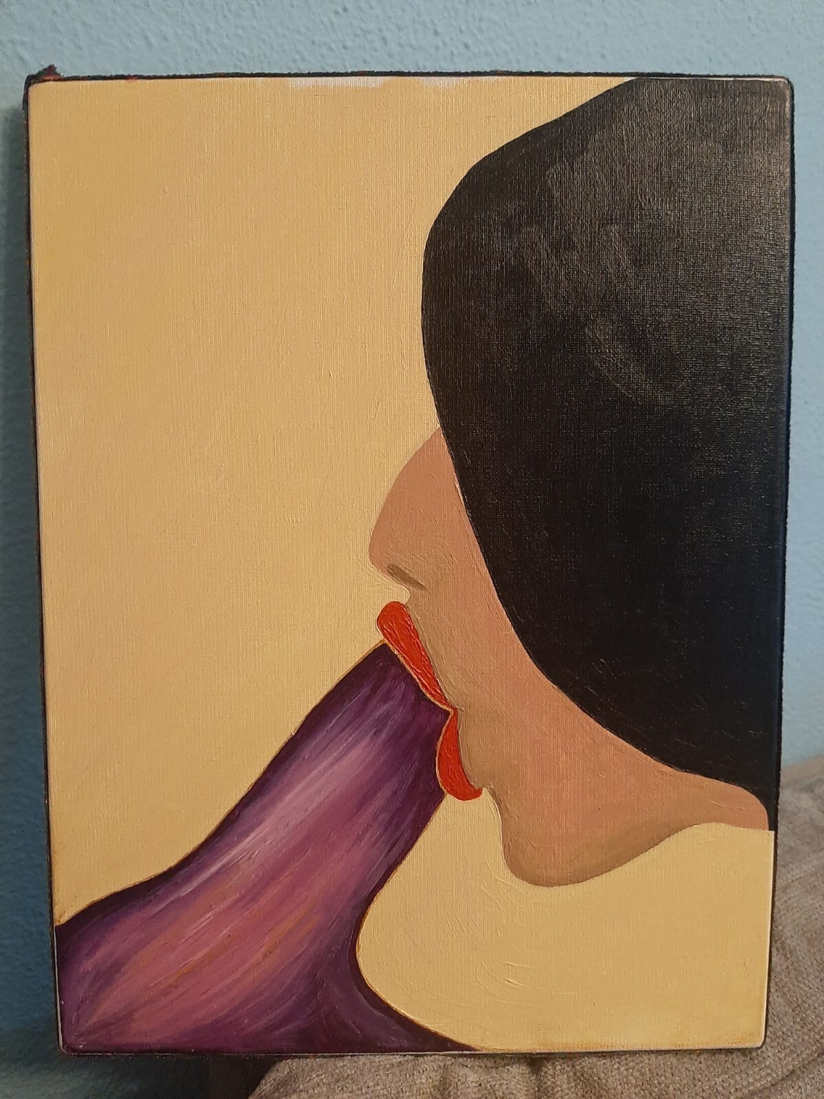 arte erótico cuadro al óleo sobre lienzo 30*40 buen estado