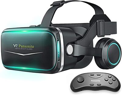 Pansonite Vr Headset with Remote Controller 3D Glasses Virtual Reality Headse...