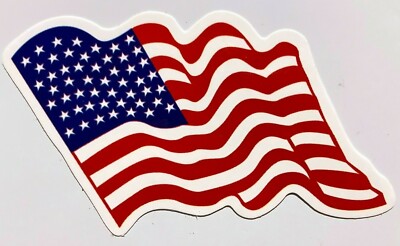 Waving American Flag Sticker Vending Machine Decal Patriotic USA Stars & Stripes