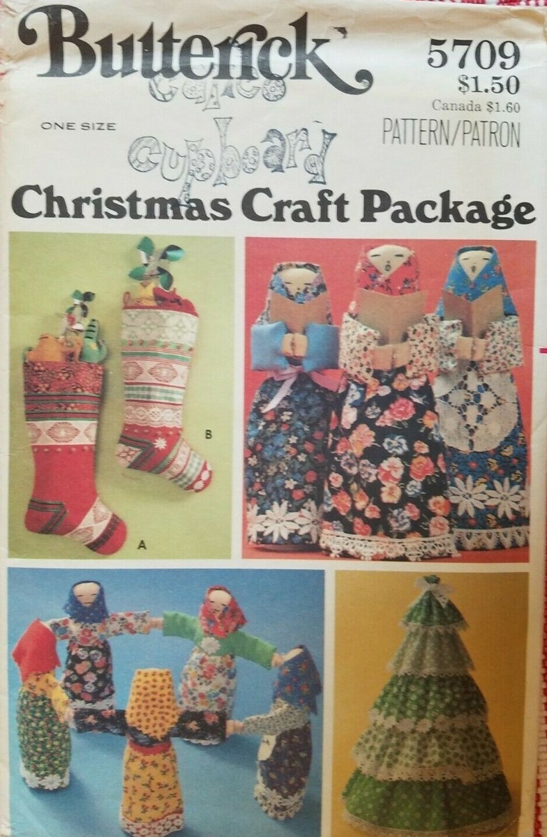 Lot Vintage De Patrons De Noël Butterick #5709 – Coupé Et Complet