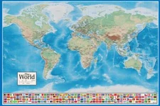 World-Map-For-Wall-Classroom Foundry Poster 16x24