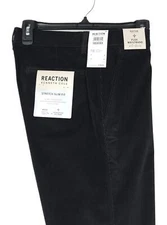 Kenneth Cole Reaction Men's Slim-Fit Stretch Corduroy Pants Black 34x32 NWT