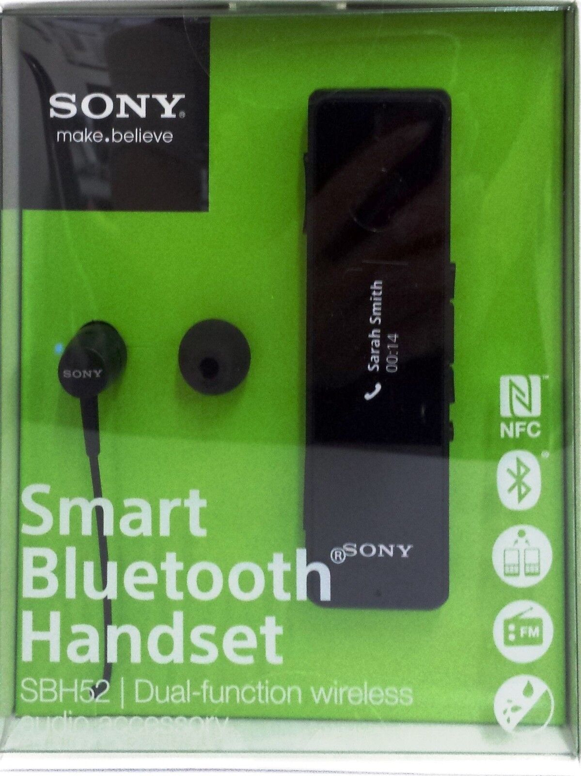 Sony Sbh52 Nfc dp Stereo Bluetooth Headset Fm Caller Display Mini Handset For Sale Online Ebay