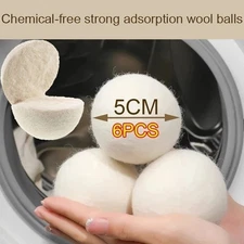 6 Wool Dryer Balls XL Organic New Zealand Wool Natural Laundry Fabric Softener