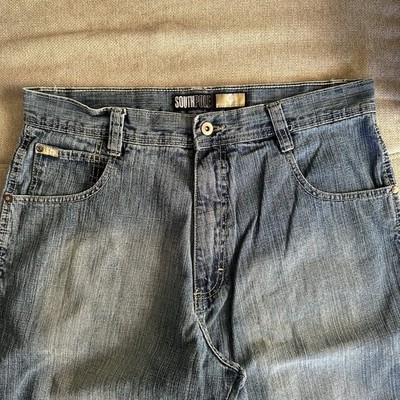 Vtg Y2K Southpole Jean Shorts Gold Tab Wide Leg Jorts size 35x14