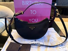 PRADA Arque leather shoulder bag Black