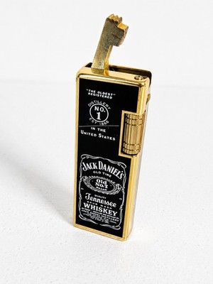 Vintage Jack Daniels Old No 7 Gold Tone Korea Slim Lighter Untested 1980s