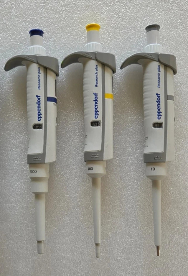 Eppendorf Research Plus Pipettes 1000, 100 & 10 uL: Calibrated, New Seal