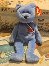 America Bear Beanie Baby Red Cross in Memory of 9/11