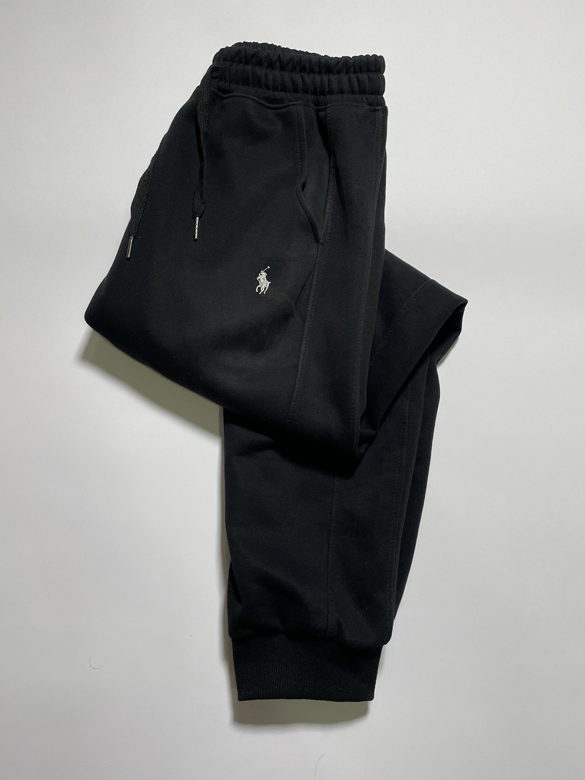 Polo Ralph Lauren Double-Knit Jogger Pants Men’s Size S Solid Black Athleisure