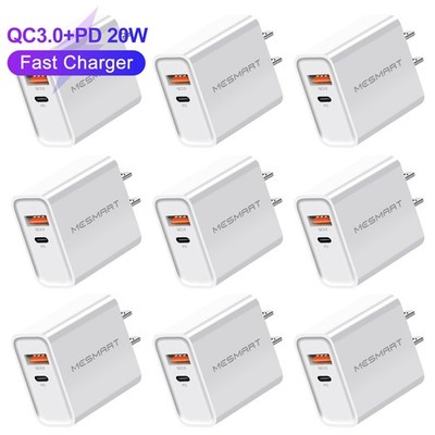 20W PD QC 3.0 Type C Dual USB Wall Charger Fast Quick Charge Power Adapter Lot