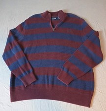 Vintage CHAPS by Ralph Lauren Striped 1/4 Zip Pullover Sweater Mens XL