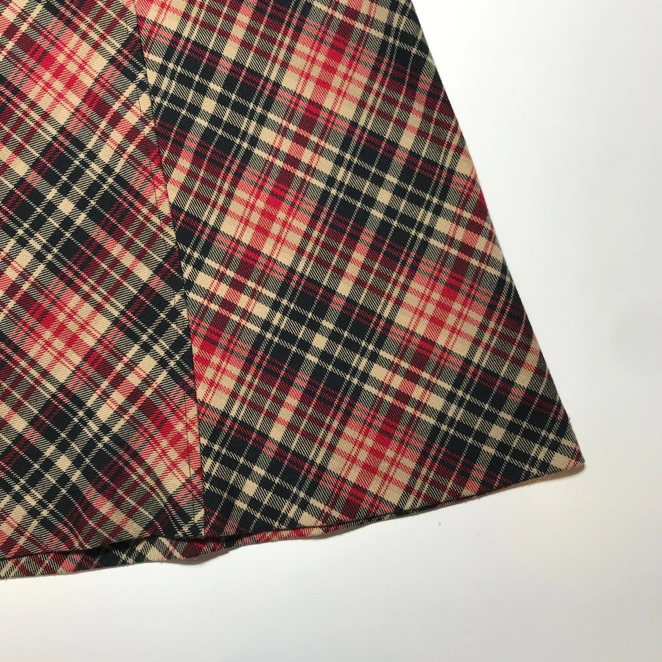 Falda midi Jones Wear a cuadros línea A negra roja tostada forrada elástica retro cremallera lateral 10 Foto 4 de 4