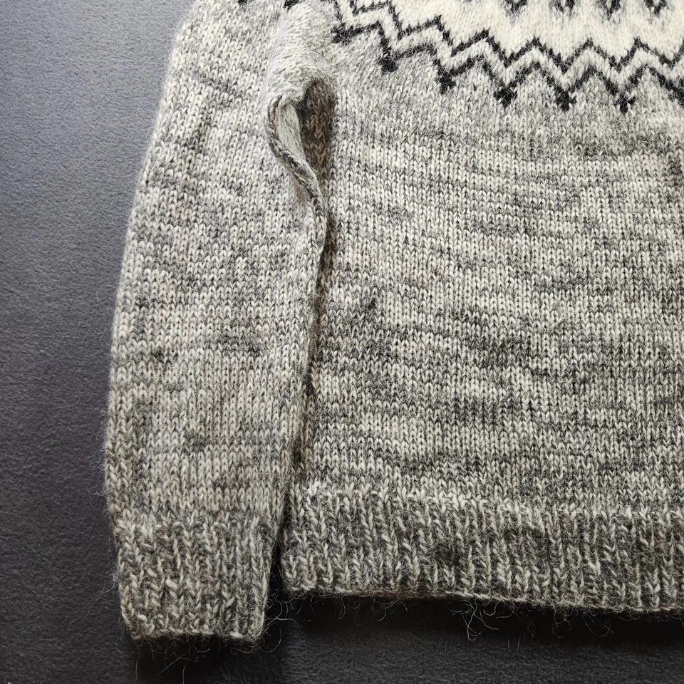 Suéter Icewear Islandia Mujer Grande Gris Blanco Lana Nórdico Pullover Tejido Cálido Foto 4 de 4