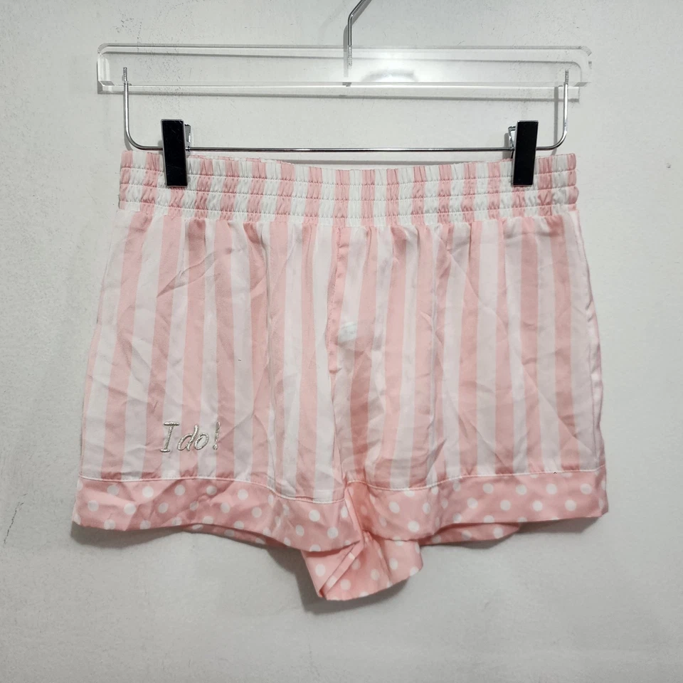 BETSEY JOHNSON Mrs. Pijama Conjunto Corto Pijamas Rosa Blanco Retro Pin-Up Rayas Talla S Foto 3 de 4