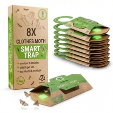 Pestmatic Smart Moth Trap, 8 Clothes Moth Monitoring Traps for Wardrobe