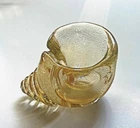 Vintage SEGUSO Murano ART GLASS Gold CONCH SHELL Seashell Bowl Vase