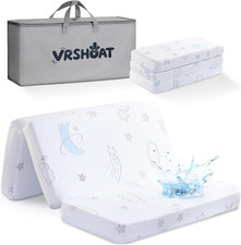 Trifold Pack and Play Mattress 38"x26", Double-Layer Pack N Play Mattresses for