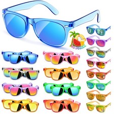 Neon Kids Sunglasses Bulk - 16 Pack UV400 Protection Party Favors for Ages 3-8