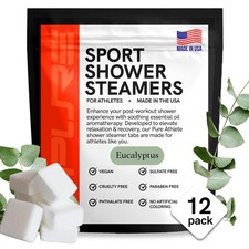 Sport Shower Steamers - USA Made with Natural 1 Count Pack of 12 , White